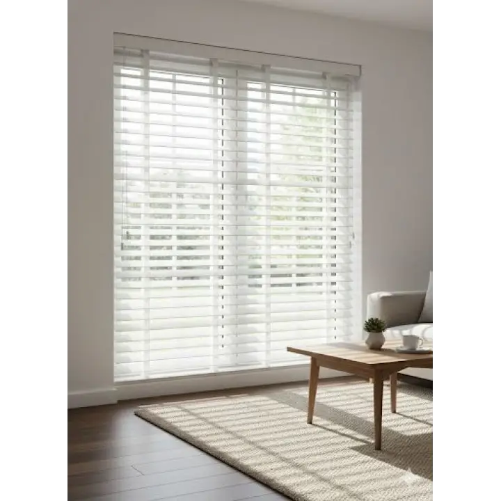 50 mm Beyaz Ahşap Jaluzi Perde