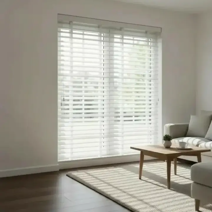 50 mm Kirli Beyaz Ahşap Jaluzi Perde