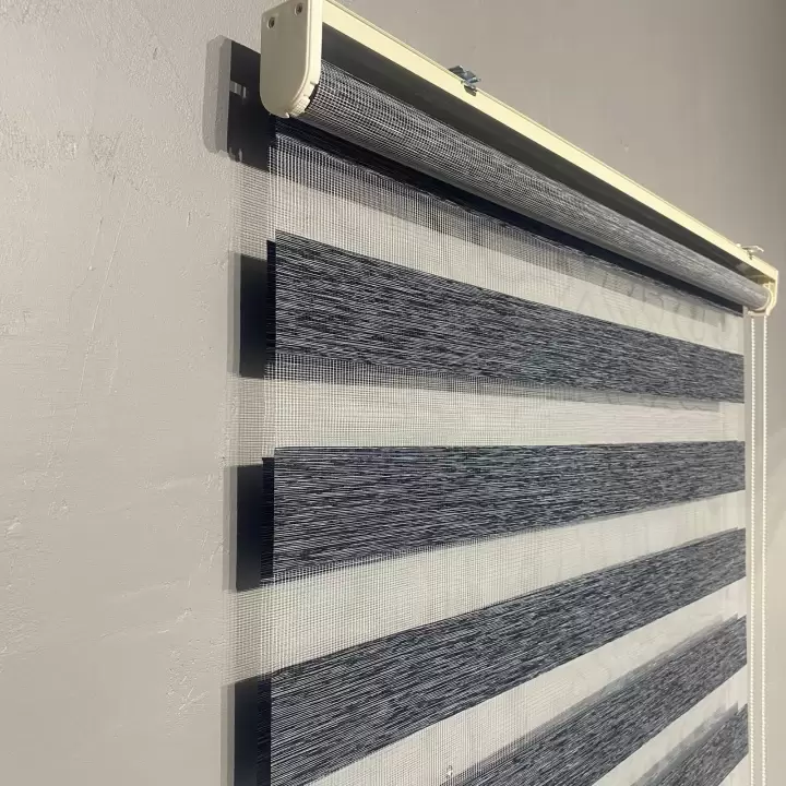 Antrasit Bambu Zebra Perde