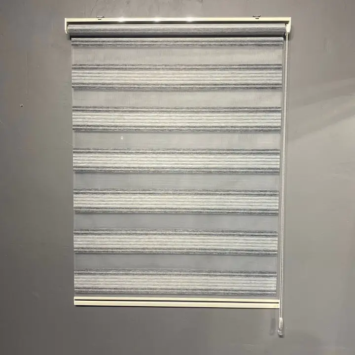 Gri - Antrasit Bambu Plise Zebra Perde