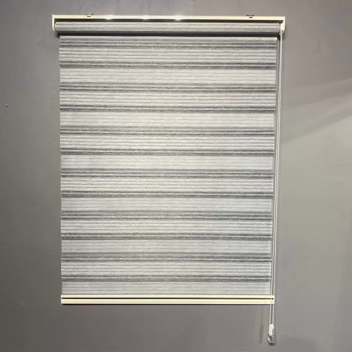 Gri - Antrasit Bambu Plise Zebra Perde