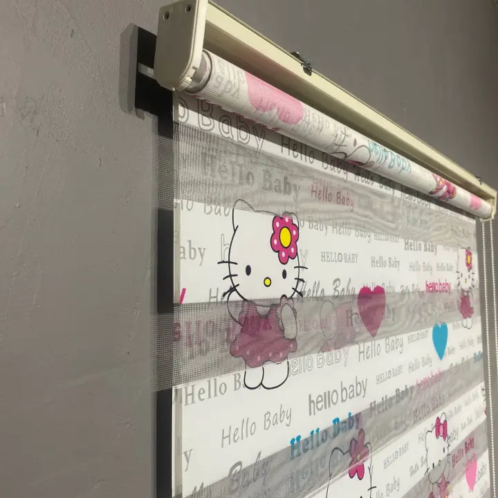 Hello Kitty (Hello Baby) Baskılı Zebra Perde