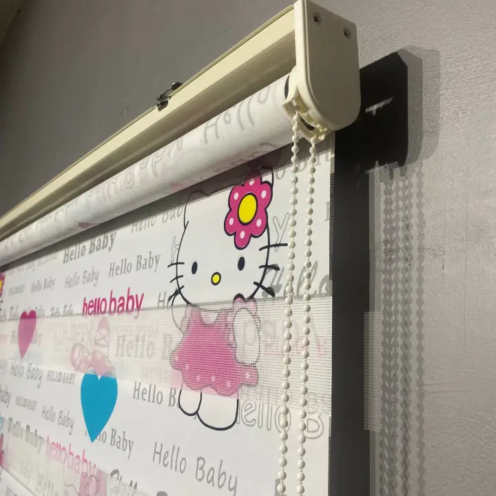 Hello Kitty (Hello Baby) Baskılı Zebra Perde