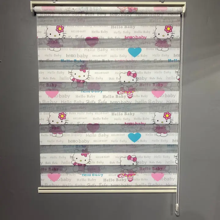 Hello Kitty (Hello Baby) Baskılı Zebra Perde