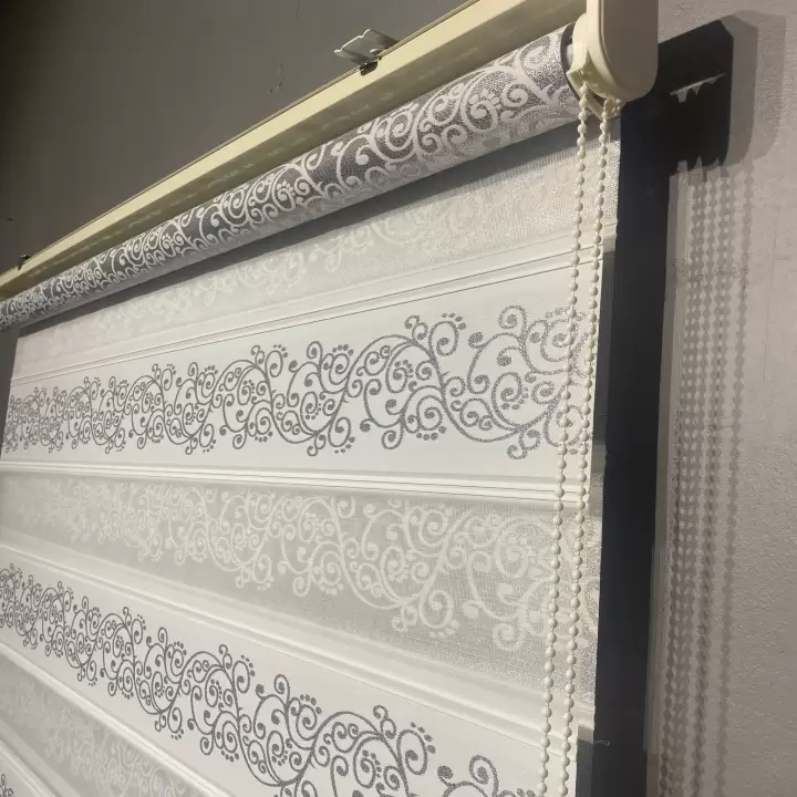 Jakar Sarmaşık Desen Plise Zebra Perde