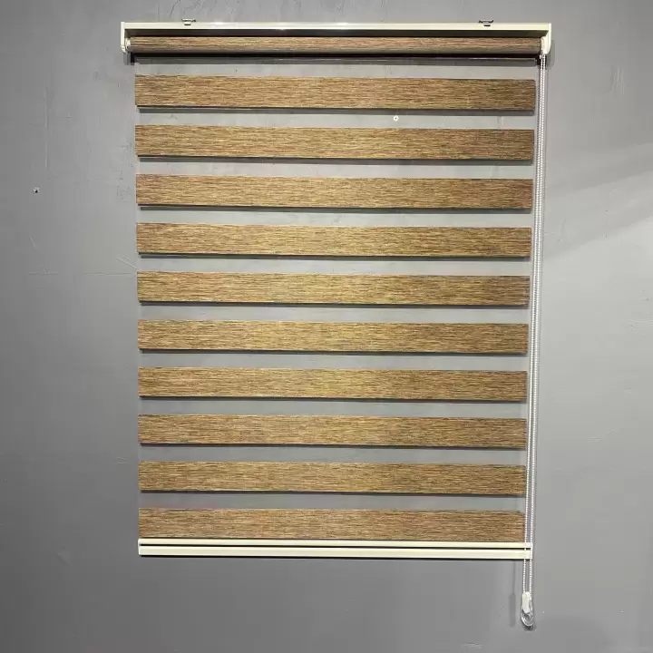 Kahverengi Bambu Zebra Perde