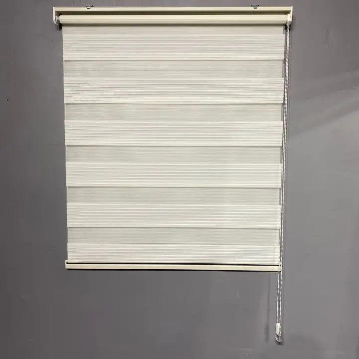 Krem Geniş Plise Zebra Perde