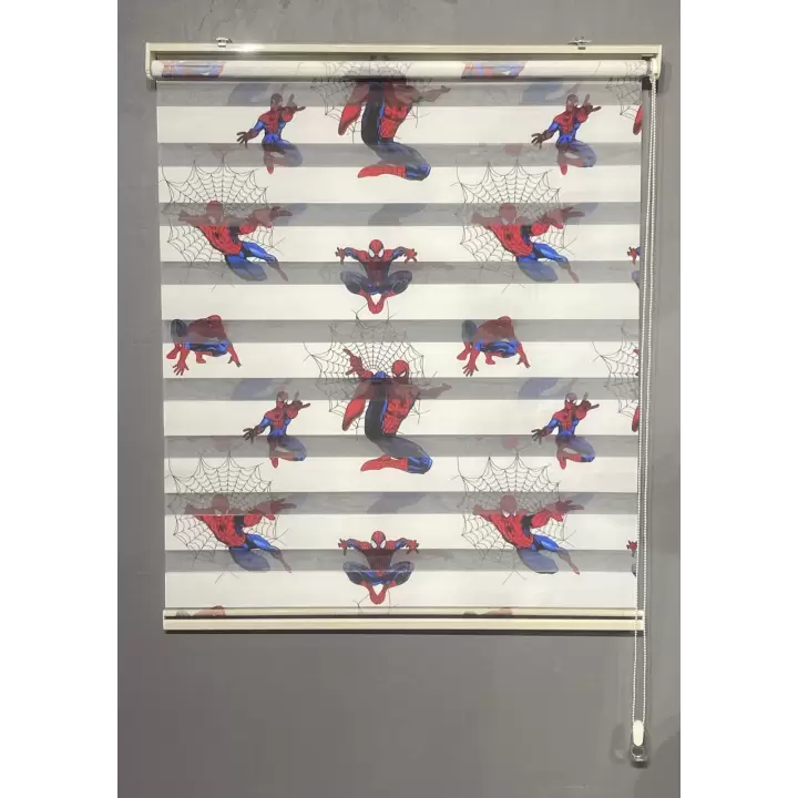 Spider-Man Örümcek Adam Baskılı Zebra Perde