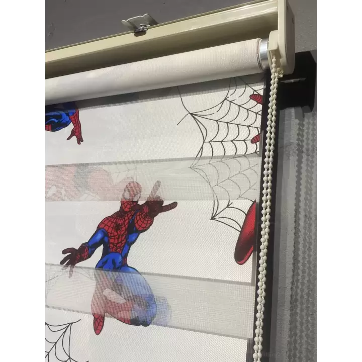 Spider-Man Örümcek Adam Baskılı Zebra Perde