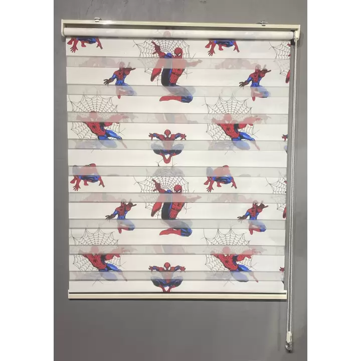 Spider-Man Örümcek Adam Baskılı Zebra Perde