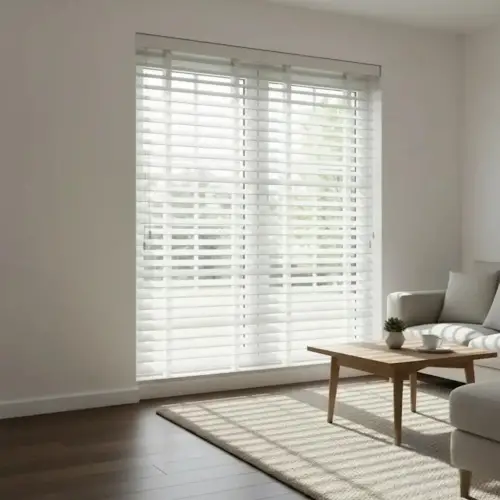 50 mm Beyaz Ahşap Jaluzi Perde