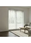 50 mm Kirli Beyaz Ahşap Jaluzi Perde