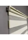 Krem Geniş Plise Zebra Perde