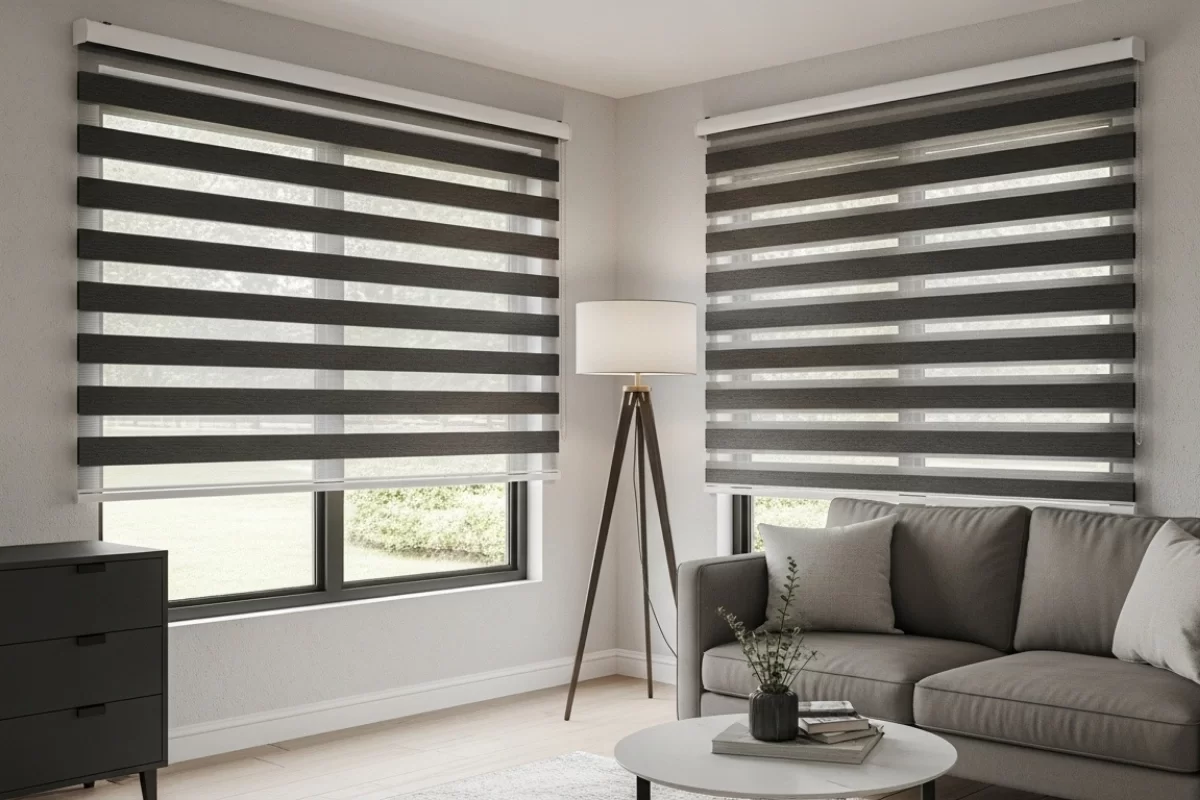 Işığı ayarlayan zebra perde detayı