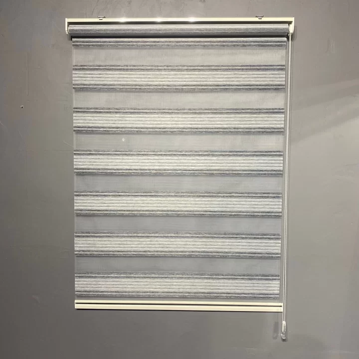 Gri - Antrasit Bambu Plise Zebra Perde