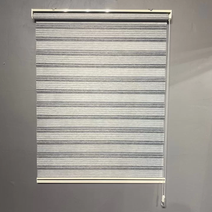 Gri - Antrasit Bambu Plise Zebra Perde