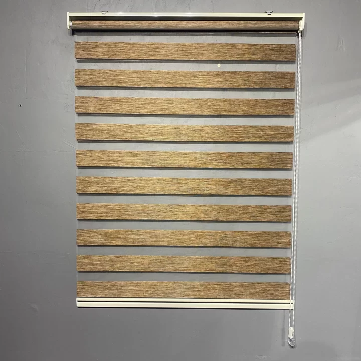 Kahverengi Bambu Zebra Perde