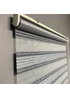 Gri - Antrasit Bambu Plise Zebra Perde