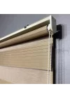 Koyu Krem Geniş Plise Zebra Perde