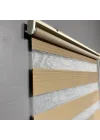 Koyu Krem Geniş Plise Zebra Perde