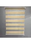 Koyu Krem Geniş Plise Zebra Perde