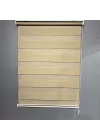 Koyu Krem Geniş Plise Zebra Perde