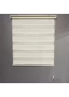 Krem Geniş Plise Zebra Perde
