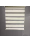 Krem Geniş Plise Zebra Perde