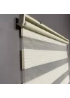 Krem Geniş Plise Zebra Perde