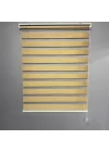 Sütlü Kahverengi Bambu Zebra Perde