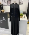 Wennora Taşlı Saten Ceket Takım