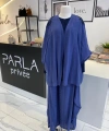 Miaruj İndigo Kimono Şalvar Pantolon Takım