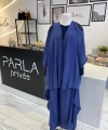Miaruj İndigo Kimono Şalvar Pantolon Takım