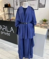 Miaruj İndigo Kimono Şalvar Pantolon Takım