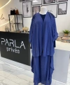 Miaruj İndigo Kimono Şalvar Pantolon Takım