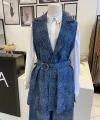 Nurcan Çetin Taşlı Denim Yelek Takım