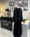 Nurcan Çetin Pul ve Tül Detaylı Abaya