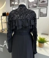 Nurcan Çetin Pul ve Fırfır Detaylı Abaya