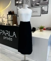 Sentez Yanları Püsküllü Kanvas Etek