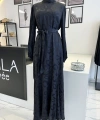 Orhan Store Siyah Leopar Desenli Elbise