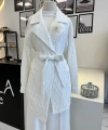 Orhan Store Geometrik Desen Jakarlı Kuşaklı Ceket