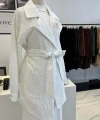 Orhan Store Geometrik Desen Jakarlı Kuşaklı Ceket