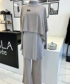 Orhan Store Pelerinli Desenli Pantolon Takım