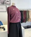 Nuss Düğme Detaylı Bordo Triko Tunik