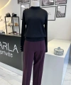 Sentez Önü Nervürlü Dar Paça Pantolon
