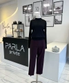 Sentez Önü Nervürlü Dar Paça Pantolon