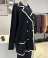 Tığ Triko Çizgi Detaylı Rayon Ceket