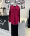 Tığ Triko Polo Yaka Taşlı Rayon Hırka