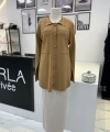 Tığ Triko Polo Yaka Taşlı Rayon Hırka