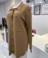 Tığ Triko Polo Yaka Taşlı Rayon Hırka